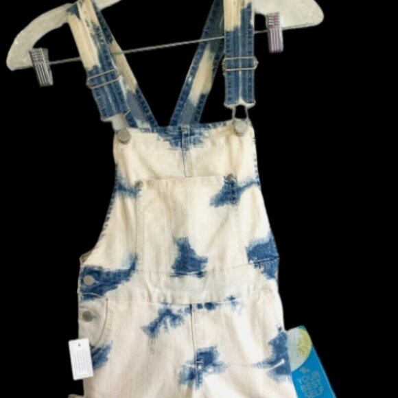 Vintage Jordache Girls Overalls Size 6-6X NEW Tie-Dye Denim Shortalls Romper - Picture 6 of 14